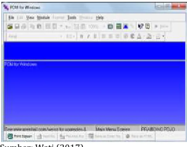 Gambar 2. Tampilan POM for Windows 