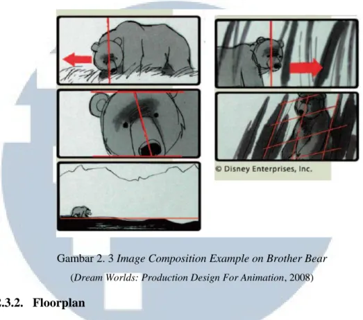 Gambar 2. 3 Image Composition Example on Brother Bear  (Dream Worlds: Production Design For Animation, 2008) 