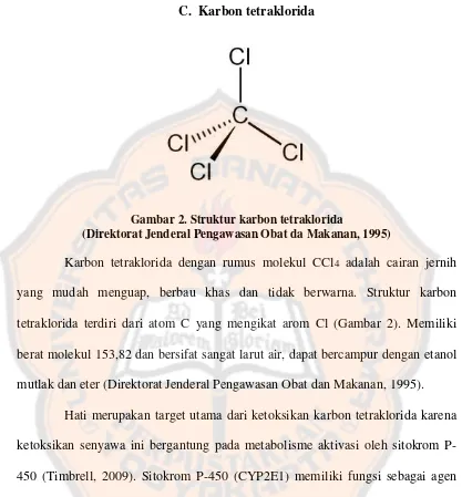 Gambar 2. Struktur karbon tetraklorida  