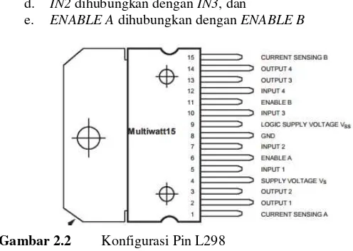 Gambar 2.2 Konfigurasi Pin L298 