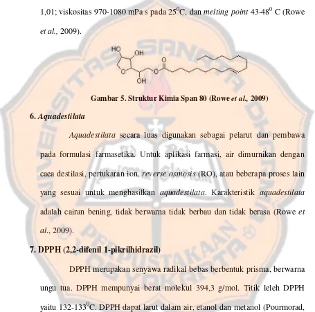 Gambar 5. Struktur Kimia Span 80 (Rowe et al., 2009) 