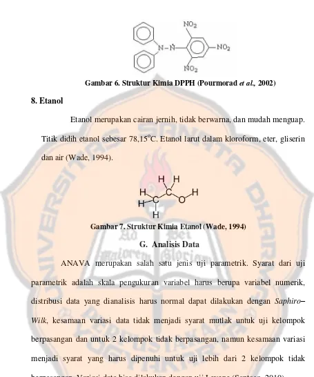 Gambar 6. Struktur Kimia DPPH (Pourmorad  et al.,
