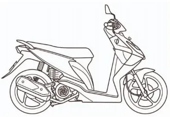 Gambar 2. 1 Sepeda motor matik dengan monoshock shock absorber 