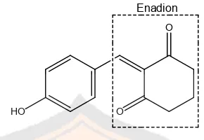 Gambar 2. Struktur senyawa 2-(4'-hidroksibenzilidena)sikloheksana-1,3-dion
