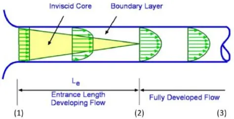 Gambar 2.8 Sifat aliran fluida pada pipa (sumber : 
