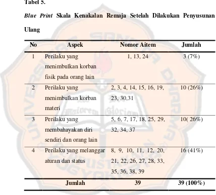  Tabel 5. Blue Print 