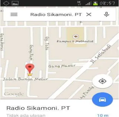 Gambar 4. Lokasi Radio 97,10 FM Radio Sikamoni  di Kota Medan 