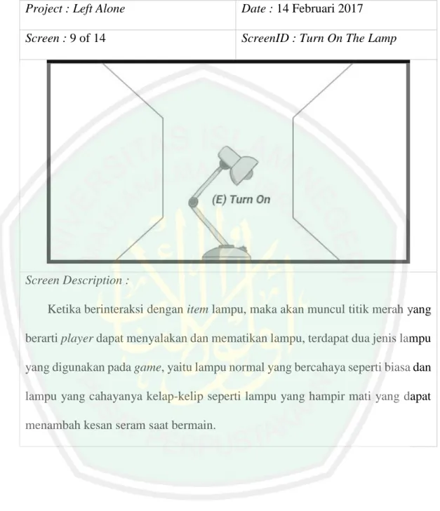 Tabel 3. 8 Tampilan Turn On Lamp 