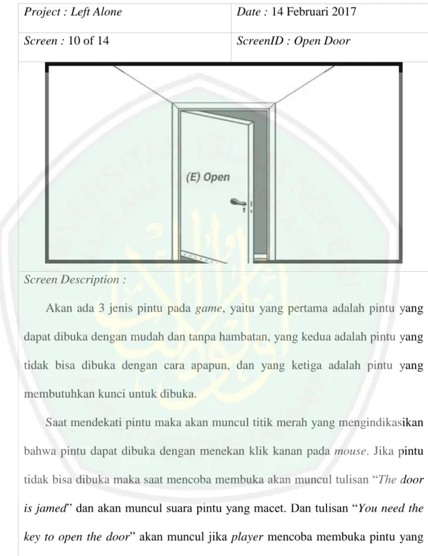 Tabel 3. 9 Tampilan Open Door 