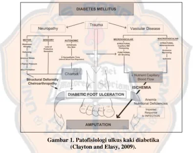 Gambar 1. Patofisiologi ulkus kaki diabetika  
