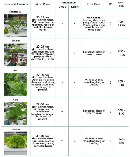 Table 5. Jenis-jenis tanaman 