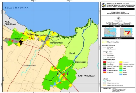 Gambar 4.4 Peta Penggunaan Lahan Wilayah Pesisir Kota Pasuruan 