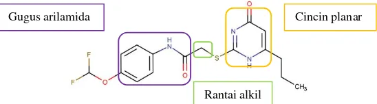 Gambar 1. Struktur senyawa 2 (Dufour, et al. 2011) dengan 