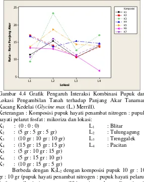 Gambar 4.4 Grafik Pengaruh Interaksi Kombinasi Pupuk dan 