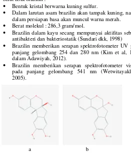 Gambar 2.2 Struktur Senyawa Brazilin (a) dan Senyawa 