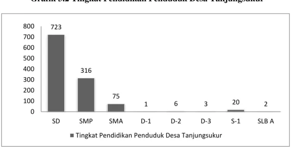 Grafik 3.2 Tingkat Pendidikan Penduduk Desa Tanjungsukur 