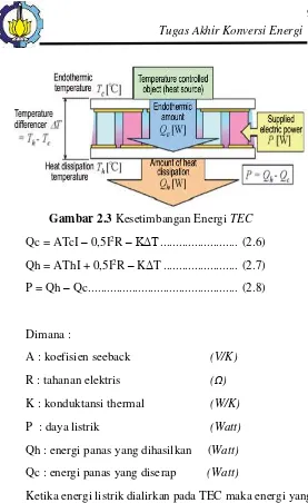 Gambar 2.3 Kesetimbangan Energi TEC 