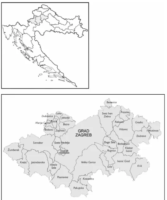 Fig. 1. Geographical position of Stupnik (northwest Croatia).