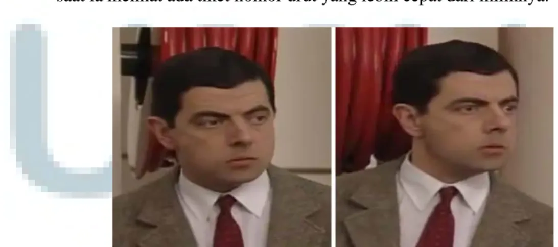 Gambar 3.17. Perubahan Ekspresi Mr. Bean  (Goodnight Mr. Bean, 1995)
