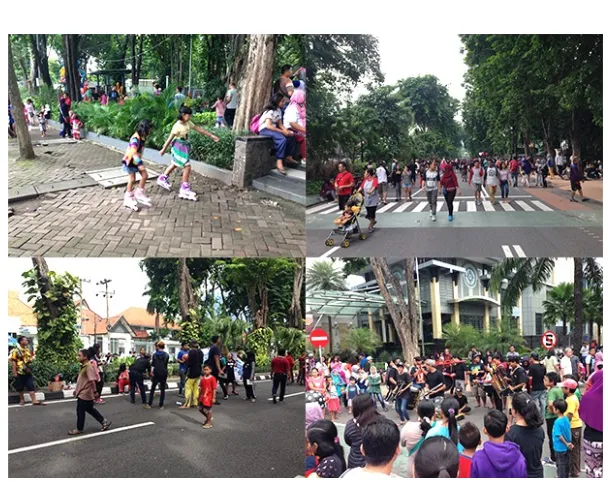 Gambar 3.3. Observasi di Car Free Day Taman Bungkul Surabaya 