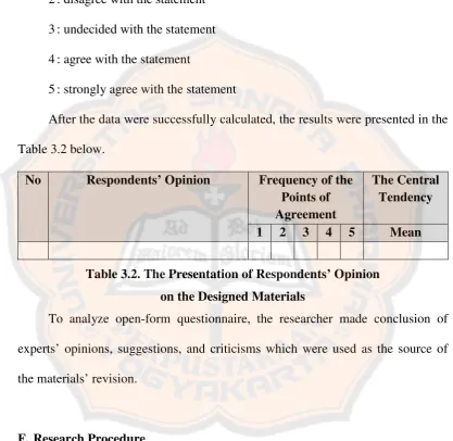 Table 3.2 below. 
