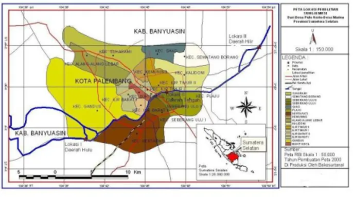 Gambar 1. Peta Lokasi Pengambilan Sampel   (Bakosurtanal, 2000) 