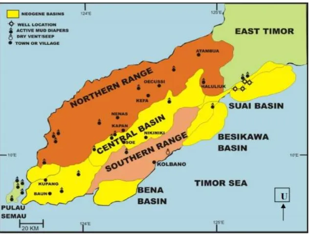Gambar 2.9. Peta zona fisiografi Timor Barat 