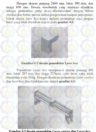 Gambar 4.3 desain pemodelan Laser carrier dan Laser box 