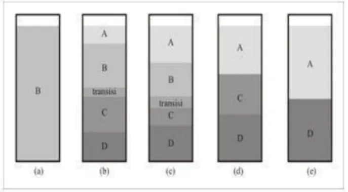 Gambar 4. Mekanisme Sedimentasi Batch  Keterangan : 