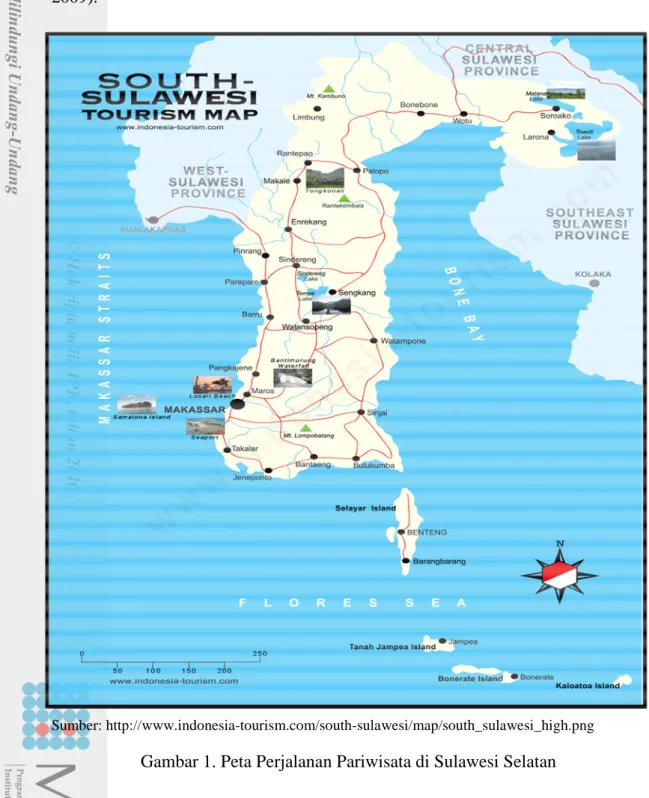 Gambar 1. Peta Perjalanan Pariwisata di Sulawesi Selatan 