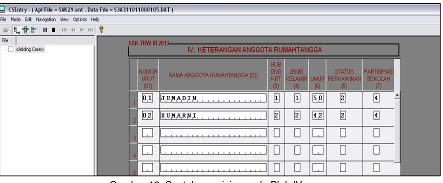 Gambar 12. Contoh pengisian pada Blok IV 