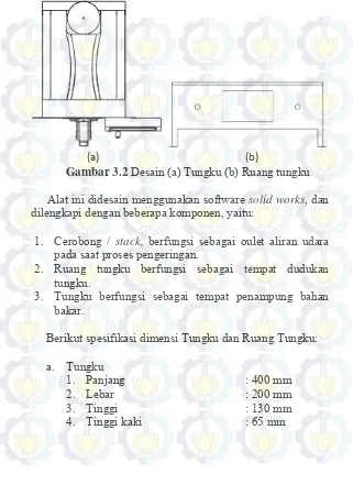 Gambar 3.2 Desain (a) Tungku (b) Ruang tungku 