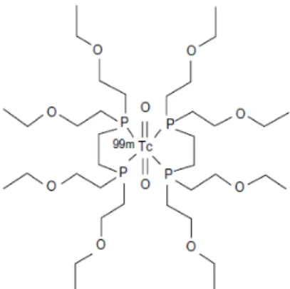 Gambar 1. Struktur kimia (1,2-bis[bis  (2-etoksi etil) fosfino]etana)- 99m Tc 