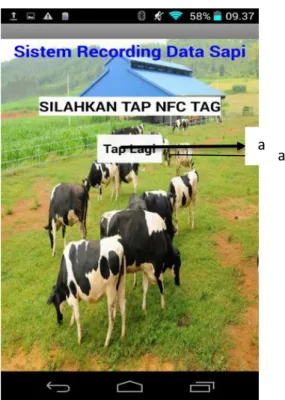 Gambar 3. Implementasi Halaman Tap Tag NFC a a 