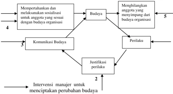 Gambar 1. Intervensi Manajer Dalam Proses Perubahan Budaya              Sumber:  Ivancevich, J.M