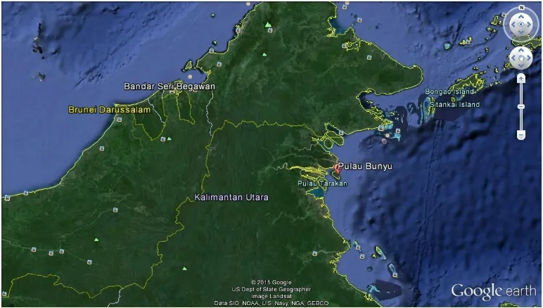 Gambar 2.11. Peta Pulau Bunyu dan Pulau Tarakan Kalimantan Utara 