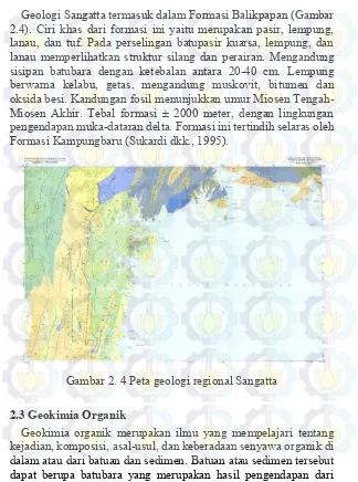 Gambar 2. 4 Peta geologi regional Sangatta 