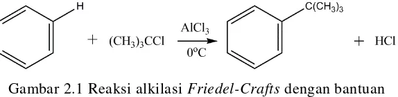Gambar 2.1 Reaksi alkilasi Friedel-Crafts dengan bantuan 