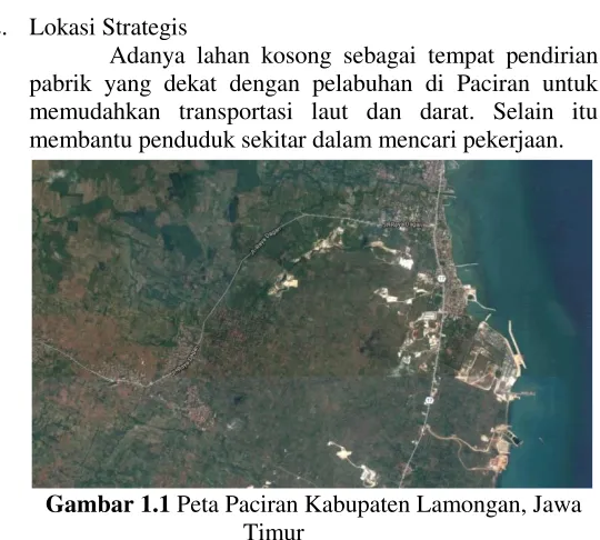 Gambar 1.1 Peta Paciran Kabupaten Lamongan, Jawa 