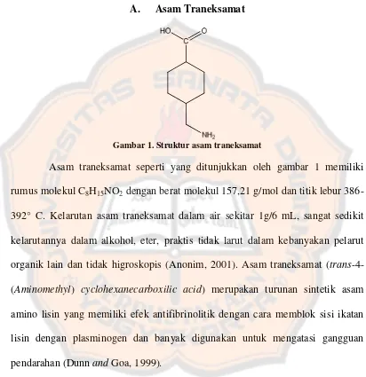 Gambar 1. Struktur asam traneksamat