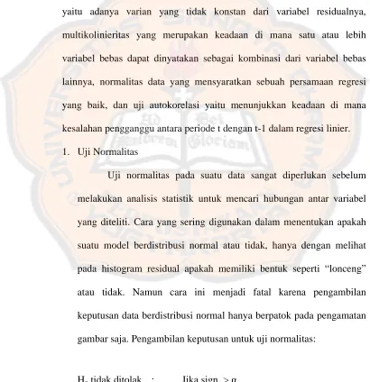 gambar saja. Pengambilan keputusan untuk uji normalitas: 