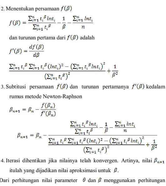 Tabel 3  Hasil parameter metode Newton-Raphson  