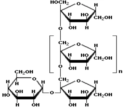 Gambar 2. Struktur kimia inulin (Scientific Psychic, 2011) 