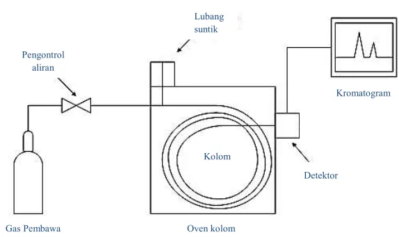 Gambar 2. 10. Skema peralatan kromatografi gas 