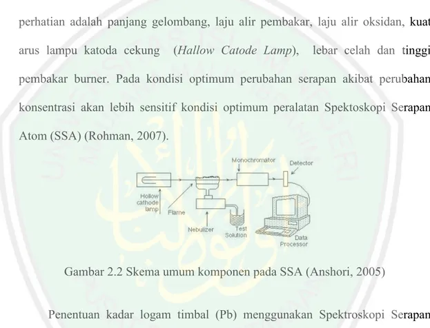 Gambar 2.2 Skema umum komponen pada SSA (Anshori, 2005)