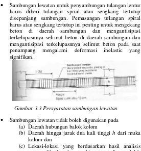 Gambar 3.3 Persyaratan sambungan lewatan 