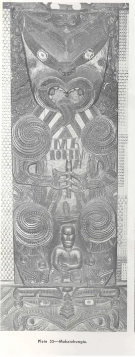 Figure 2.8: A Poupou (carved wall figure) showing Mokaiohungia 