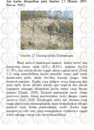 Gambar 2.1 Gunung kaolin Kademangan 