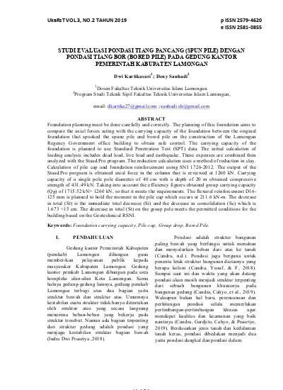 STUDI EVALUASI PONDASI TIANG PANCANG (Spun Pile) DENGAN PONDASI TIANG ...