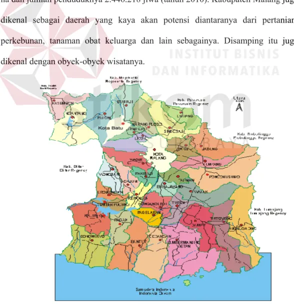 Gambar 2.1 Peta Kabupaten Malang